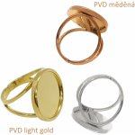 Nastavitelný prstýnek s kulatou miskou tři barevné varianty chirurgická ocel - Povrchová úprava Bez galvanizace RI 043 – Hledejceny.cz