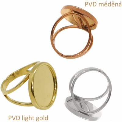 Nastavitelný prstýnek s kulatou miskou tři barevné varianty chirurgická ocel - Povrchová úprava Bez galvanizace RI 043 – Hledejceny.cz