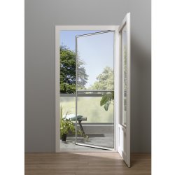 LIVARNO home Hliníkový dveřní rám se síťkou proti hmyzu, 1,0 x 2,1 m bílá