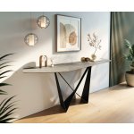 Delife Edge polygonální 180×50 cm keramika beton šedá Spios kov černý – Zboží Dáma