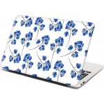 Sablio Samolepka na notebook Modré kvítí - 38x26 cm – Zboží Živě