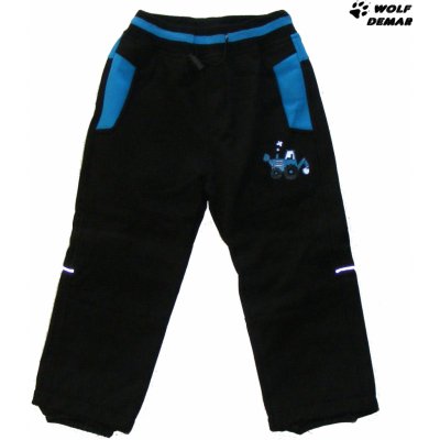 Kugo HK1770 Softshellové kalhoty s fleecem černá + modrá – Zboží Mobilmania