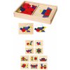 Dřevěná hračka Viga Toys geometrická mozaika puzzle kostky 148 el