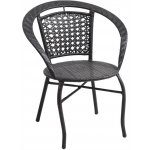 Kondela TELMA Zahradní stohovatelná židle, šedá / černá – Zboží Mobilmania