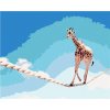 Malování podle čísla zuty Žirafa na laně, 80×100 cm, vypnuté plátno na rám