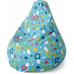 Sablio sedací vak Pear dudlíky a hvězdy 140 x 100 x 25 cm – Sleviste.cz
