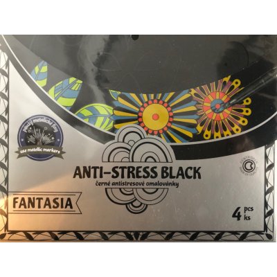 Centropen Antistress omalovánky Fantasia black 4 ks