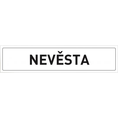 Svatba-eshop Svatební cedulka SPZ Nevěsta - SPZ na svatební auto – Zboží Dáma