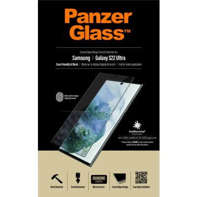 PanzerGlass - Tvrzené Sklo Case Friendly AB pro Samsung Galaxy S22 Ultra, Fingerprint komp., black, Černá 7295 – Zboží Živě