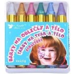 Barvy na obličej a tělo 6 ks po 2,5 g perleťové – Zboží Dáma