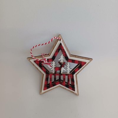 DECOLED Ozdoba, hvězda, prům. 10 cm, dřevěná – Zboží Dáma