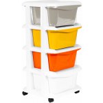 MODERNHOME - Knihovna se 4 výsuvnými zásuvkami nohy s kolečky – Zboží Mobilmania