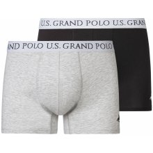U. S. Grand Polo pánské boxerky 2 kusy šedá/černá