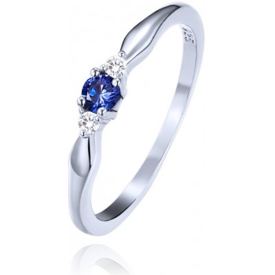 Minet Stříbrný prsten s levandulově modrým zirkonem a bílými zirkony JMAS0285BR – Zbozi.Blesk.cz