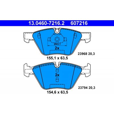 ATE Sada brzdových destiček, kotoučová brzda 13.0460-7216.2 – Zbozi.Blesk.cz