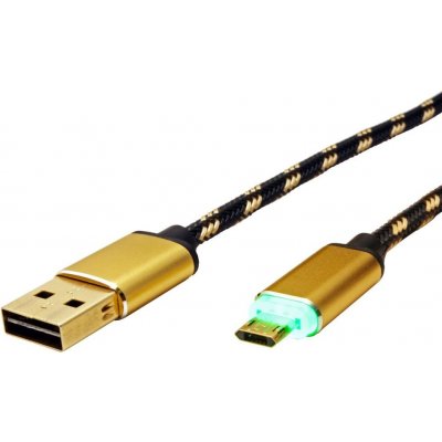 Roline GOLD USB 2.0 , oboustranný USB A oboustranný microUSB B, 1m – Zboží Mobilmania