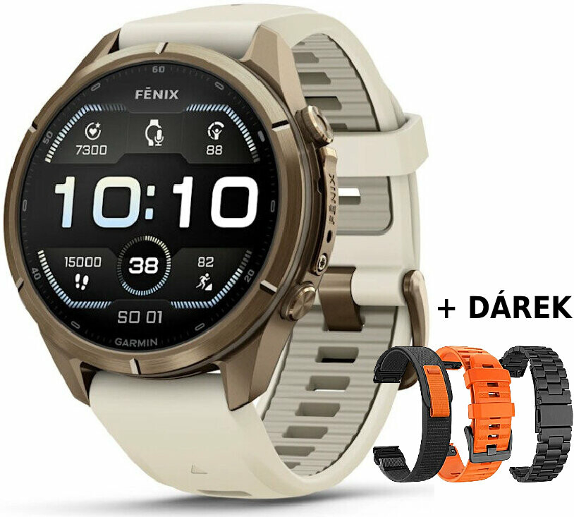 Garmin Fenix 9 Pro 43 mm AMOLED inReach Gold Cream/Fog Gray 010-04335-21 na Heureka.cz