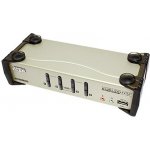 Aten CS-1734B-A7-G 4-Port USB 2.0 KVMP Switch OSD, 4x USB Cables, 2-port Hub, Audio – Hledejceny.cz