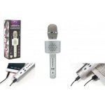Teddies Mikrofon na karaoke s bluetooth stříbrný 25 cm – Zboží Dáma Teddies Mikrofon na karaoke s bluetooth stříbrný 25 cm – Zboží Dáma
