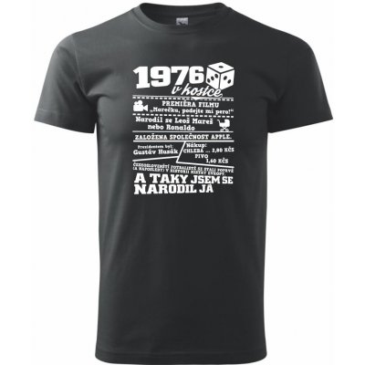 1976 v kostce Klasické pánské triko černá – Zbozi.Blesk.cz
