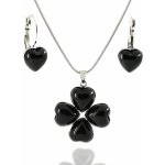Foxette Černá achátová souprava šperků srdce Žlutá JF_0192 – Sleviste.cz