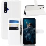 Litchi peněženkové pouzdro na Honor 20/Huawei Nova 5T - bílé – Zboží Živě