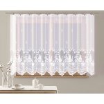 Forbyt žakárová záclona VILMA / KUCHYŇKA, bílá s bordurou, výška 140cm (v metráži) – Zboží Mobilmania