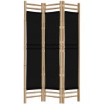 vidaXL Paraván skládací 120 × 180 cm bambus a plátno černý 3panelový 350627 – Zboží Dáma