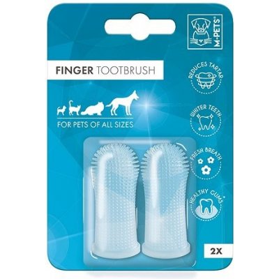 M-Pets Zubní kartáček na prst silikonový 2 ks – Zboží Dáma