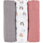 Petite&mars Moussy 68 x 68 cm 3ks Moussy Rose Rainbows 68 x 68 cm – Sleviste.cz