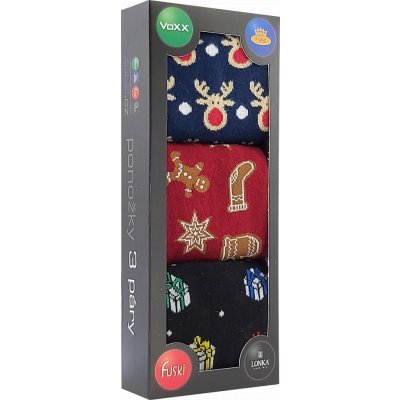 Voxx DEBOX barevné vánoční ponožky RED SOB – Zboží Mobilmania