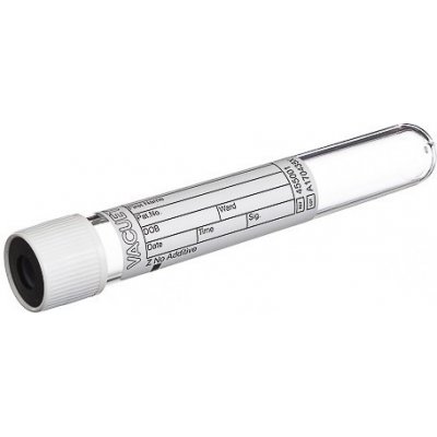 Vacuette Zkumavka bez přísad 9 ml bílé víčko sterilní 50 ks – Zboží Dáma