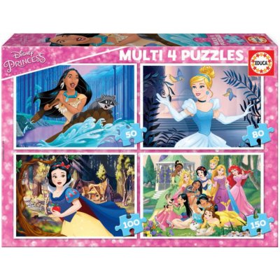 Educa Multi 4 Disney Princess 50-80-100-150 dílků dílků