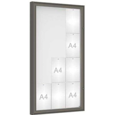 PROCITY Venkovní vitrína model 1000, 12 x A4, plexi, šedá PRO | Zboží Auto