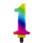 GoDan Dortová svíčka číslice 1 metalická duhová 450821 – Zboží Dáma