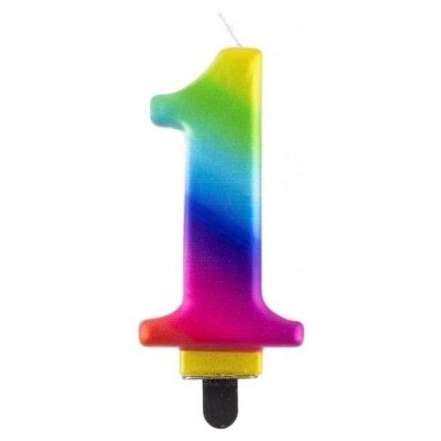 GoDan Dortová svíčka číslice 1 metalická duhová 450821 – Zboží Dáma