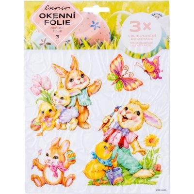 Velikonoční okenní folie zajíčci 3ks, 240x184mm – Hledejceny.cz