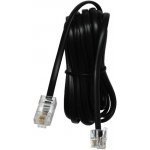 Telefonní kabel 4 žíly, RJ11 samec - RJ45 samec, 3 m, plochý, černý, pro ADSL modem, economy – Zboží Živě