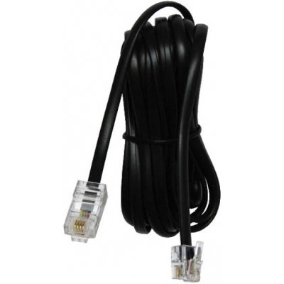 Telefonní kabel 4 žíly, RJ11 samec - RJ45 samec, 3 m, plochý, černý, pro ADSL modem, economy – Zboží Živě