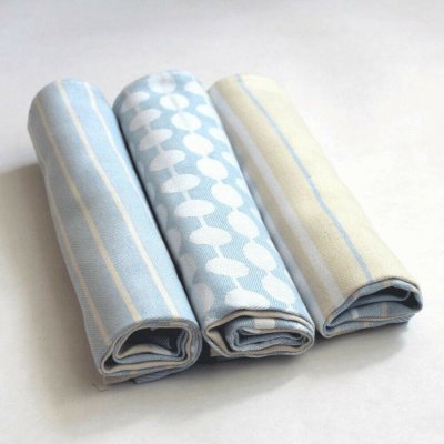 Etex Utěrky z egyptské bavlny U02-E modré s proužky a kuchyňskými potřebami 50 x 70 cm 3 ks – Zbozi.Blesk.cz