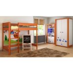 Lukdom Hugo vyvýšená žebřík zepředu Bělený dub – Zboží Mobilmania