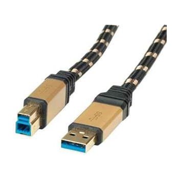 Roline 11.02.8902 USB 3.0 A(M) - USB3.0 B(M), 1,8m, zlatý