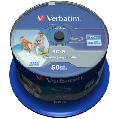 Verbato BD-R 25GB 6x, printable, spindle, 50ks (CDVER1037-7) – Hledejceny.cz