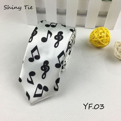 AE production Kravata bílá s housl. klíči a notami – Zboží Mobilmania