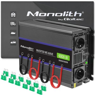 NON Qoltec Monolith 6000 MS Wave Voltage Converter 12V/230V 3000/6000W USB – Zbozi.Blesk.cz