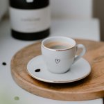 Bella Rose Šálek na espresso s podšálkem Srdíčko bílá zlatá porcelán 90 ml – Zboží Dáma