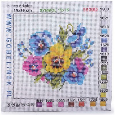 Stoklasa vyšívací předloha obrázek na vyšívání 020860 8 barevné květiny 15x15cm – Zboží Mobilmania