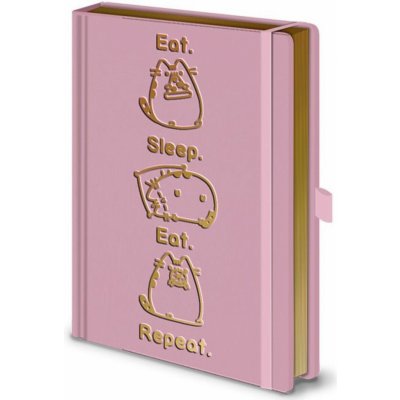 CurePink Poznámkový A5 blok Pusheen: Eat. Sleep. Eat. Repeat. 14,8 x 21 cm SR72508 – Zboží Mobilmania