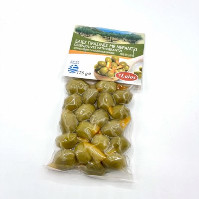 Laios zelené olivy plněné česnekem 125 g – Zboží Dáma