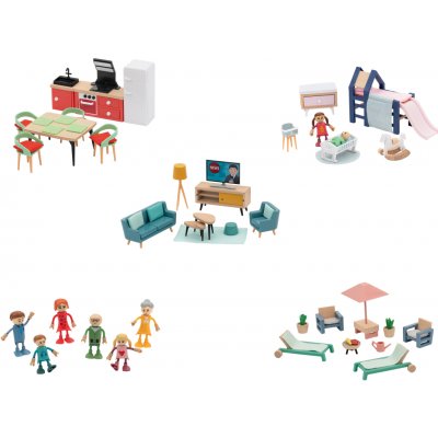 lupilu Dřevěný nábytek / Sada panenek – Sleviste.cz